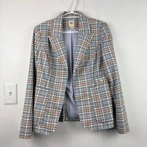 Autres Filles Multicolor Plaid Tweed Blazer